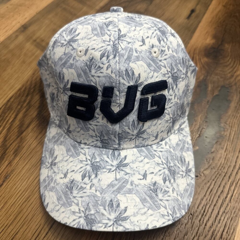 BVG Blue Leaf Pattern Baseball Hat Mid Fit Ahead Performance